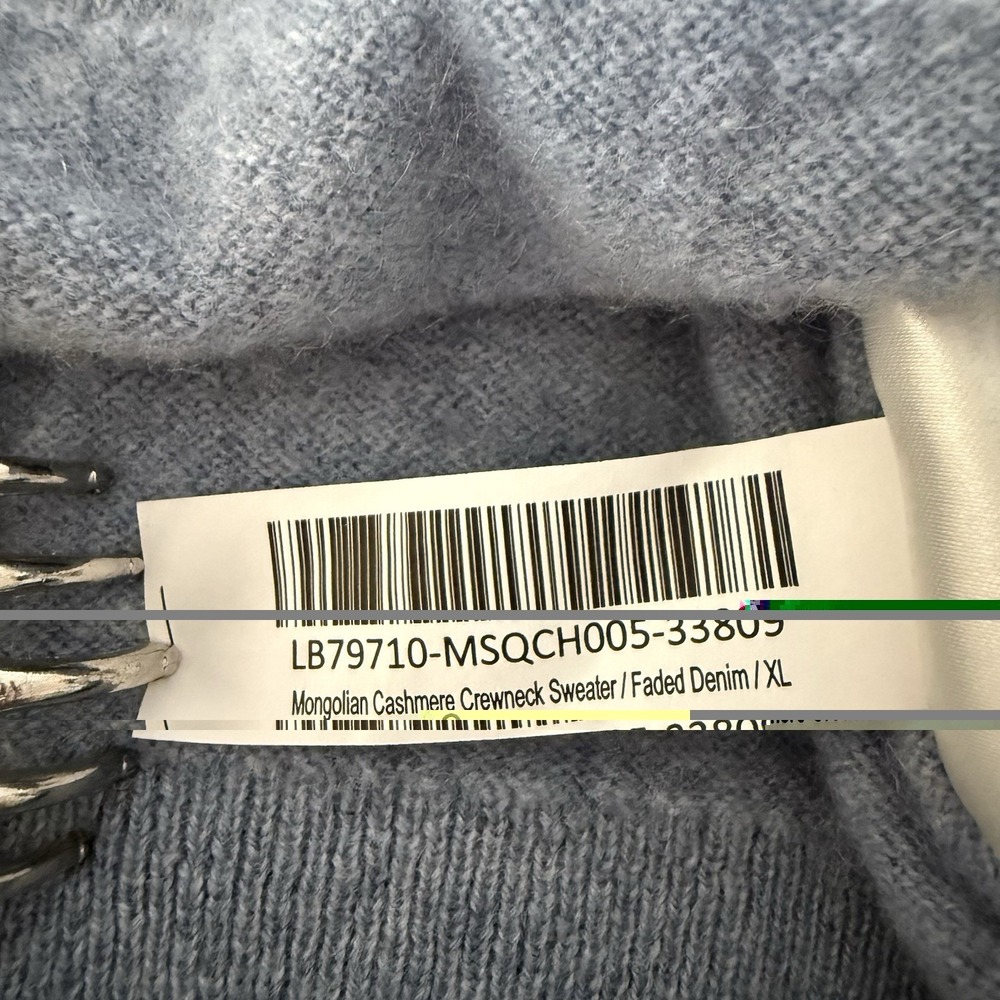 Quince Mens 100% Mongolian Cashmere Crewneck Sweater Faded Denim Size XL - Picture 7 of 10